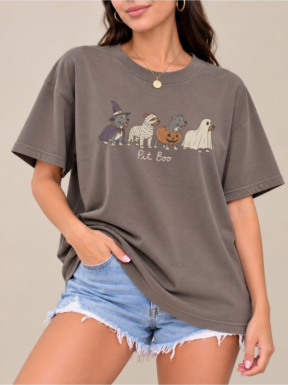 Pit Boo Halloween Graphic Tee Pumpkin Dog Unisex T-shirt